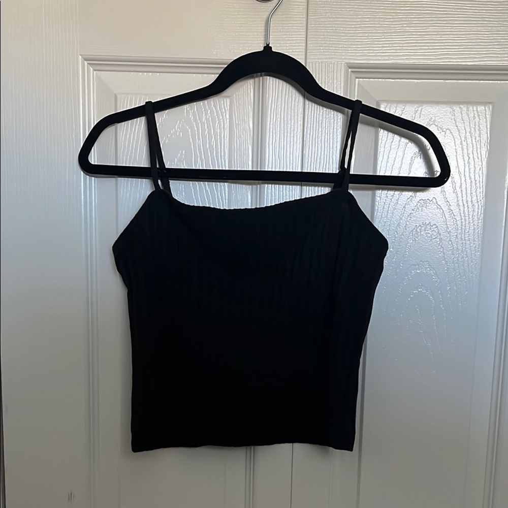 Black Fitted Crop Camisole